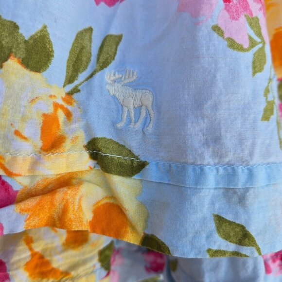 Y2K Abercrombie Fitch Floral mini Skirt Size M Tiered Fairy Coquette Dolette - Picture 2 of 9